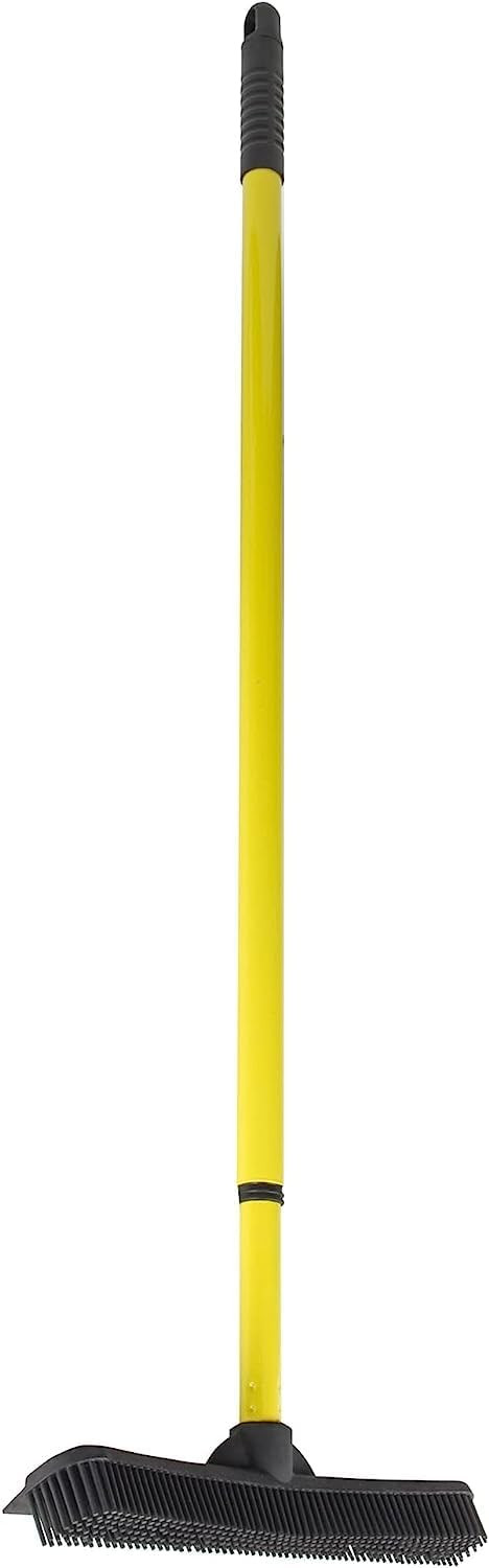 FURemover Broom for Pet Hair and Debris with Telescopic Handle and Squeegee Edge