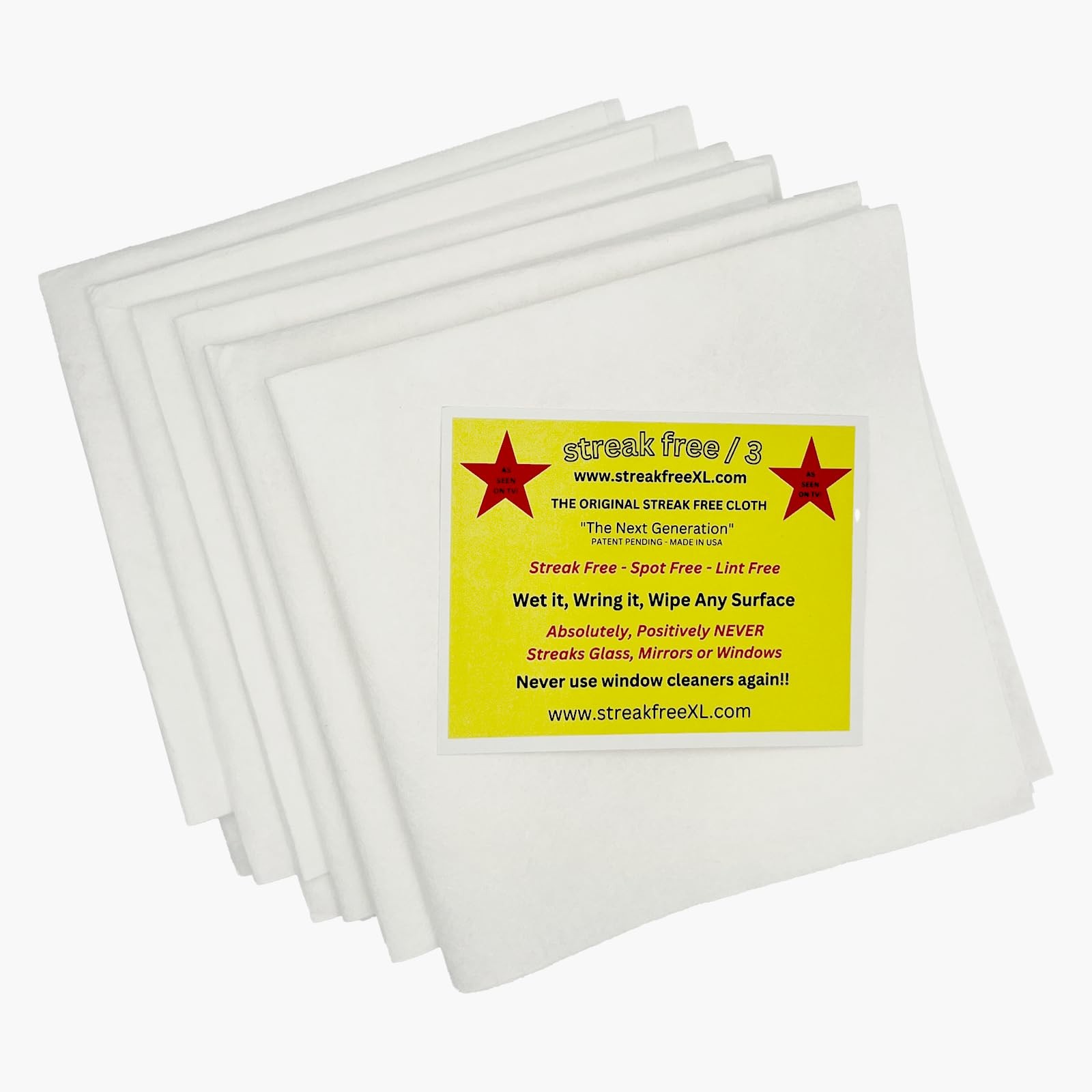 Microfiber Cleaning Cloth “As Seen On TV” 6 Pack – 16″ X 16″ Lint-Free Cloths