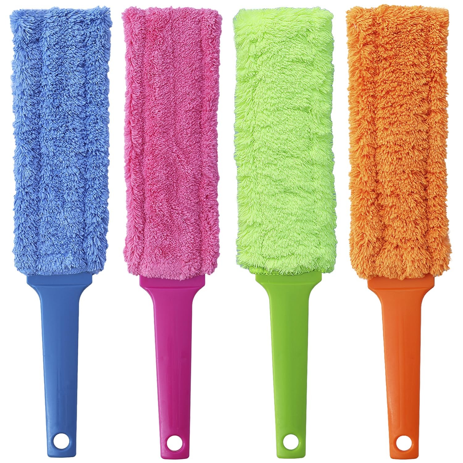 4 Pack 15 inch Reuseable Microfiber Feather Duster, Blind Gap Blue