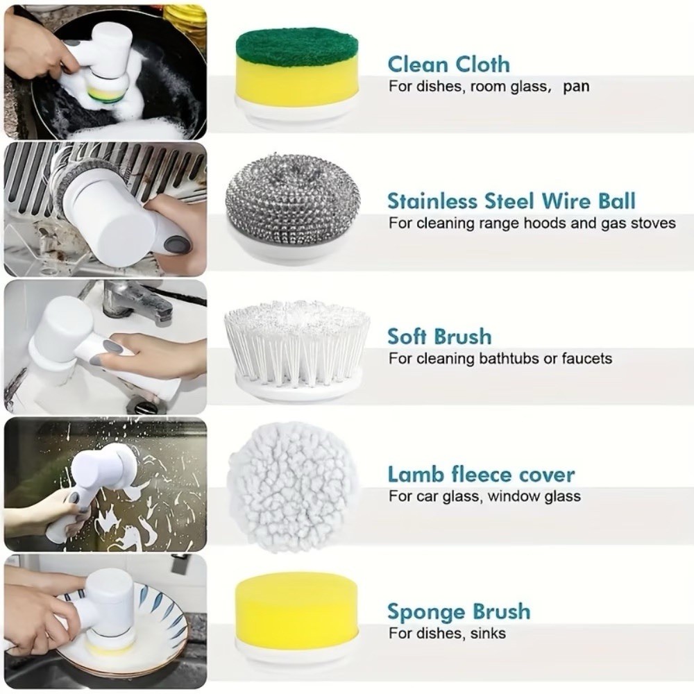 Electric Spin Scrubber Cleaning Brush – Multi-Surface Cleaner for Home & Auto