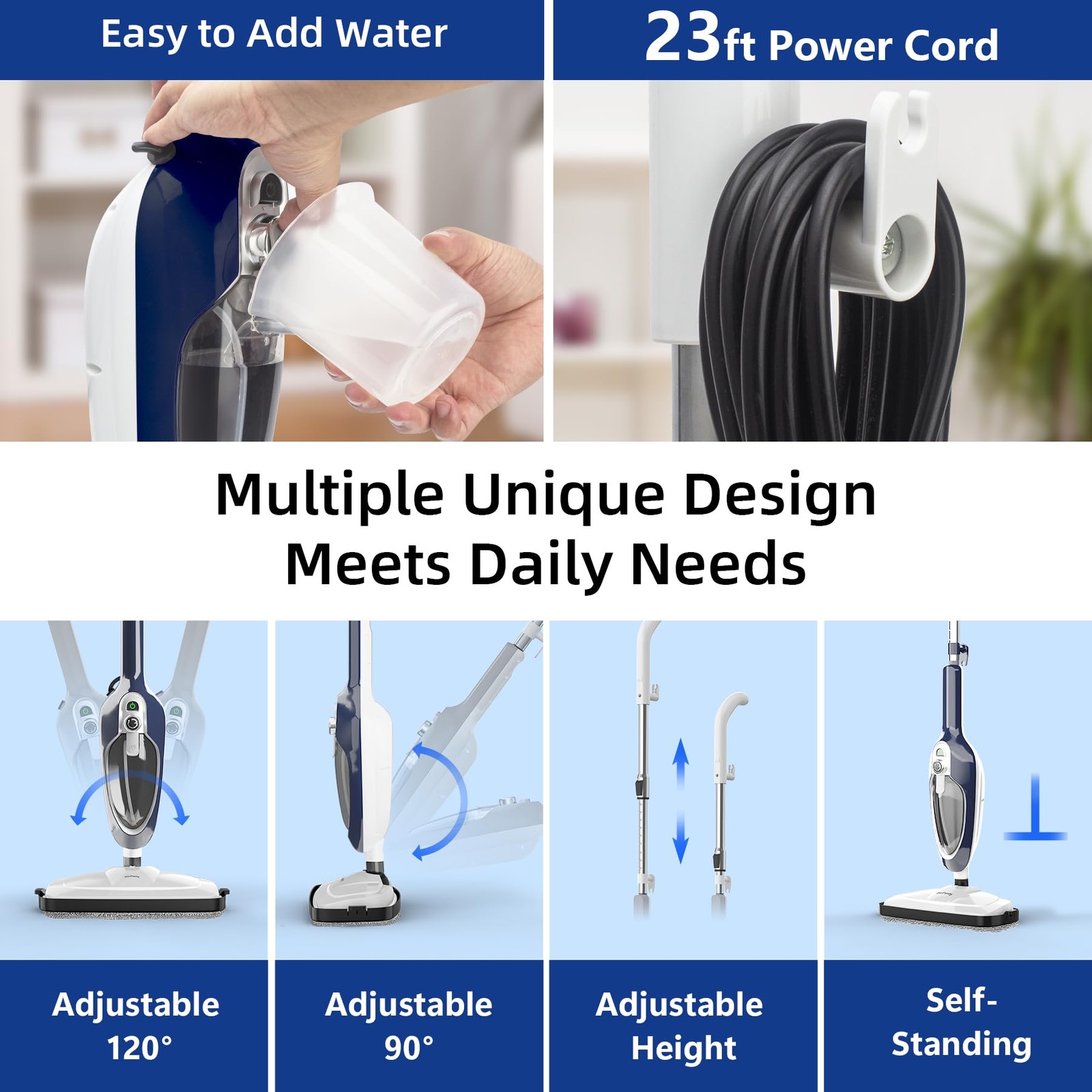 Steam Mop – 10-in-1 Floor Steamer Detachable MultiPurpose Handheld Steam Cleaner