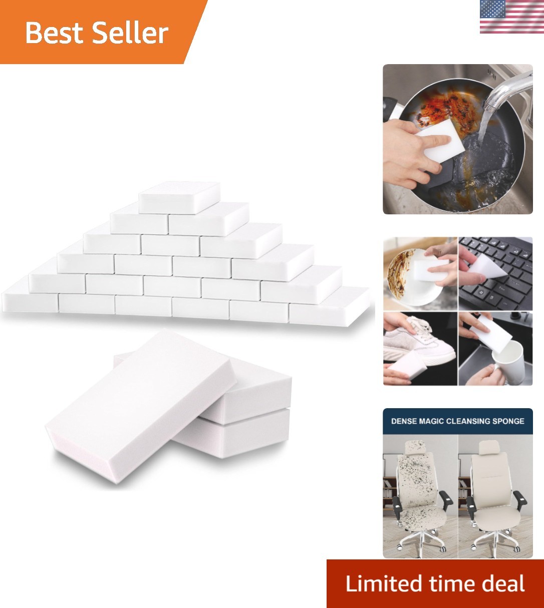 Multi-Purpose 50 Count Melamine Eraser Sponges – Ideal for Your Home & Beyond