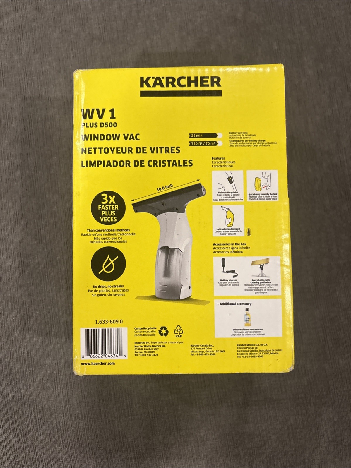 Karcher WV 1 Plus D500 Window Vacuum Squeegee for Shower Mirror Countertop New