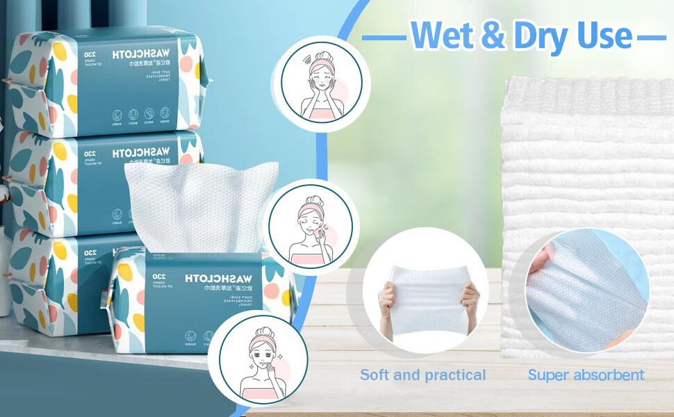 100 Count Disposable Face Towel,Thickening Ultra Soft Washcloths,Facial Cotton