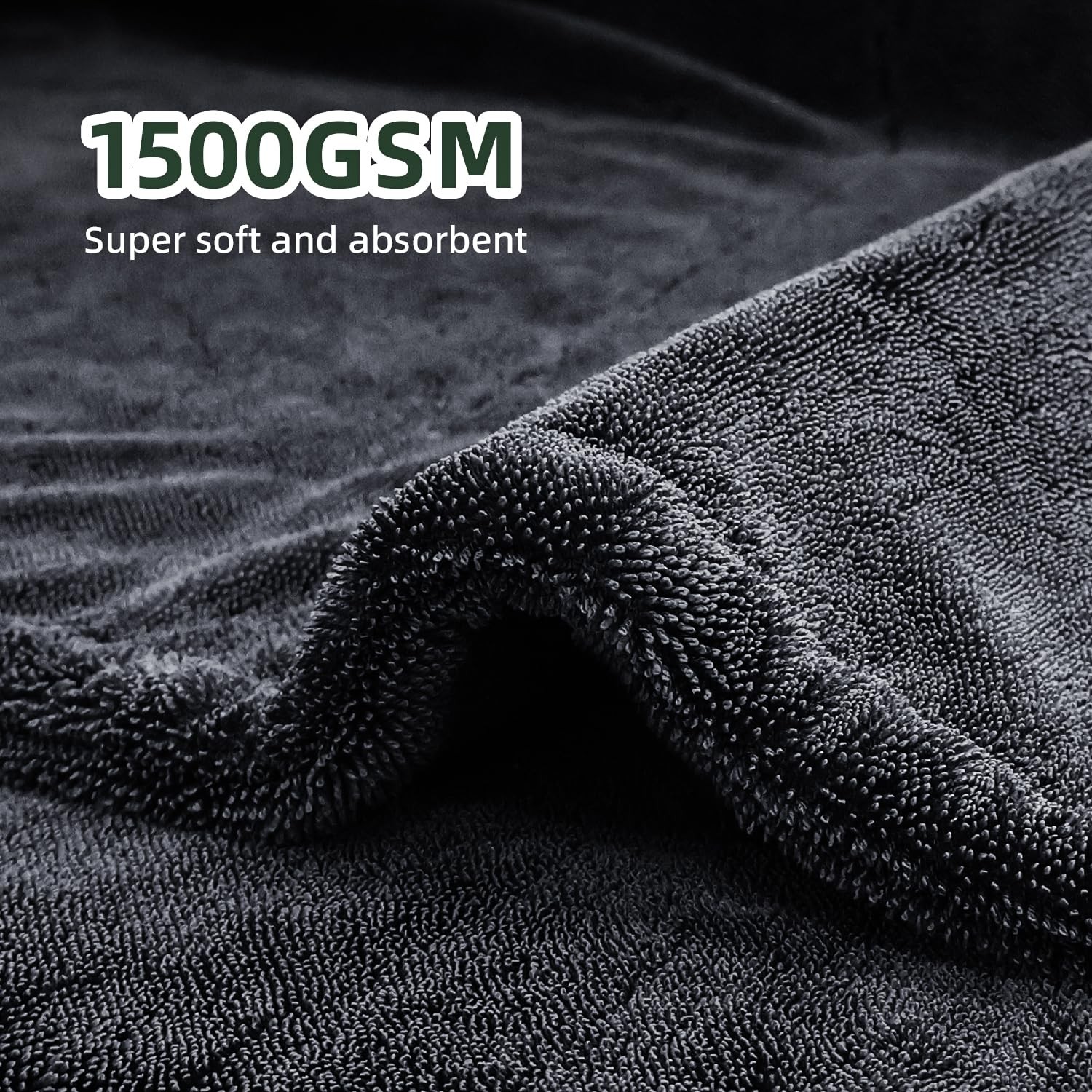 2Pack 24″ x 36″ 11.8″ x 11.8″ TwistedLoop Car Drying Towel 1500GSM Microfiber…