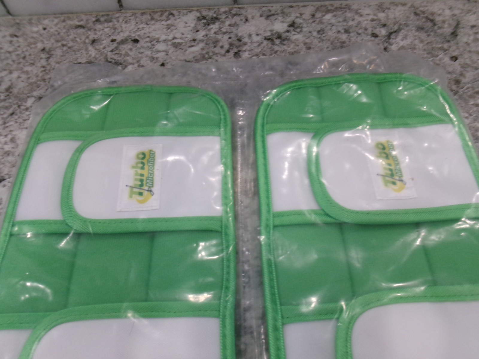 Turbo Microfiber Green Reusable Washable Mop Pads, Set Of 2, ****SEALED*****