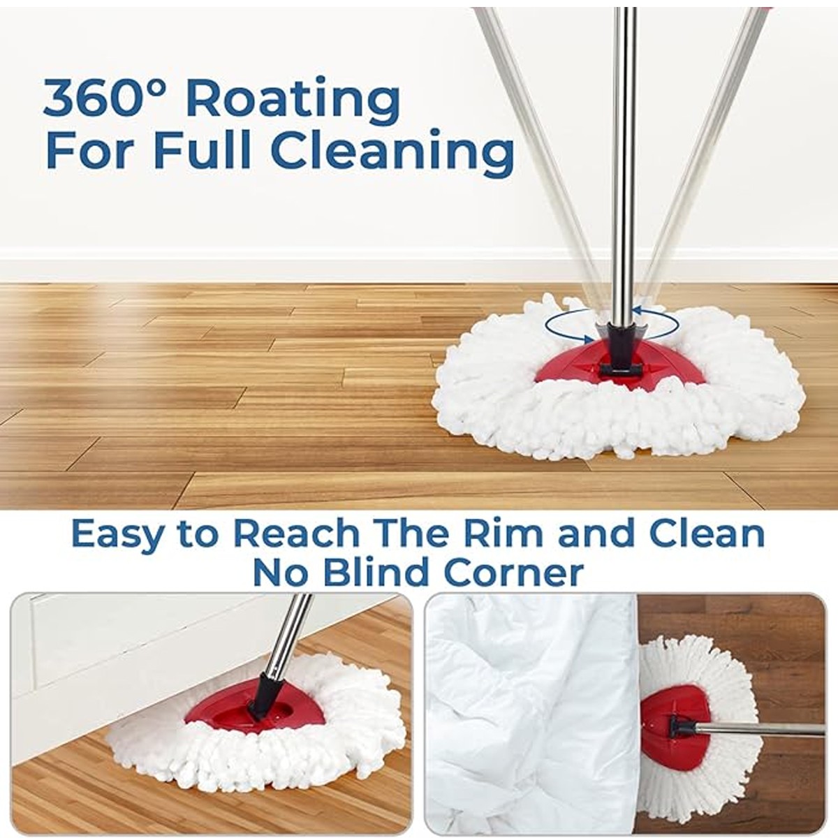 Replacement Microfiber Mop HEAD For O-Cedar Spin Mop Easy Clean Wring Refill kit