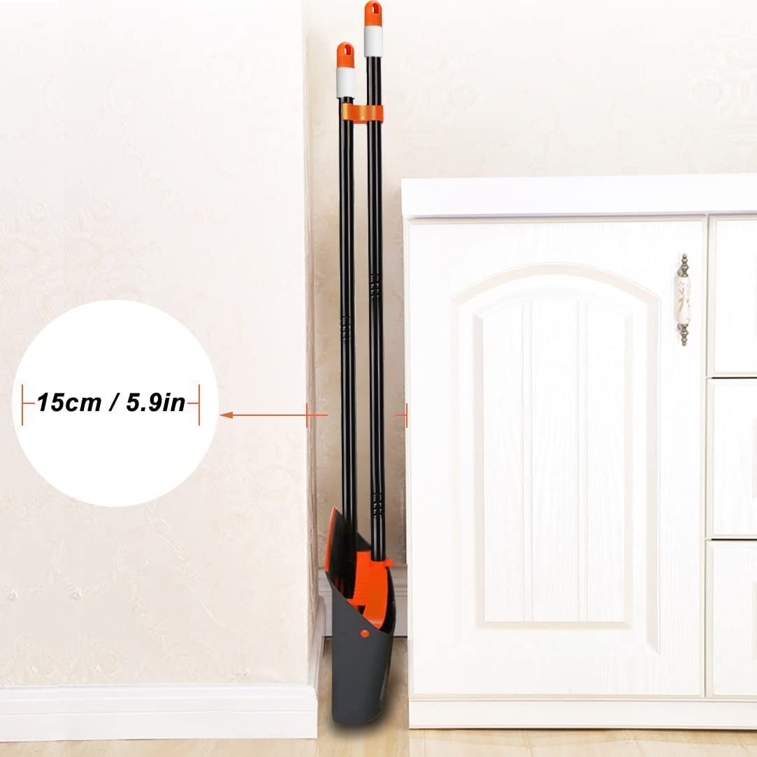 Broom and Dustpan Set with 52″ Long Handle for Home Kitchen Room Office Lobby…