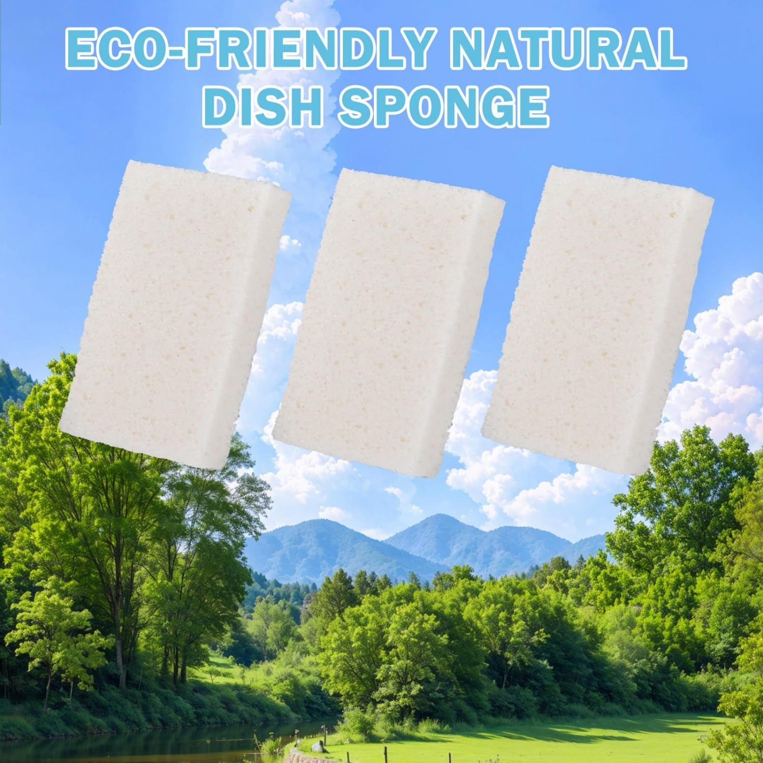 24 Pack White Sponges Kitchen Natural Compressed Cellulose Sponges