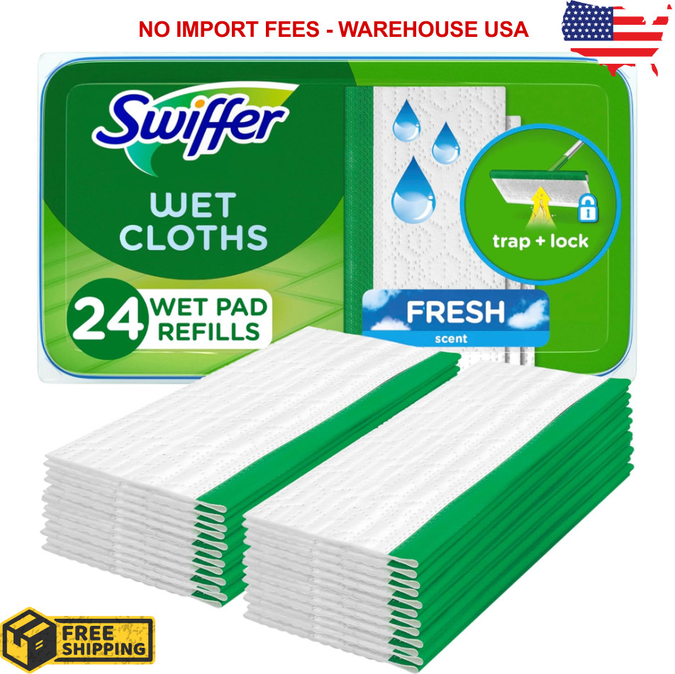 New Pack Of 24 Count Swiffer Sweeper Wet Mopping Cloths Fresh Scent Fast Ship