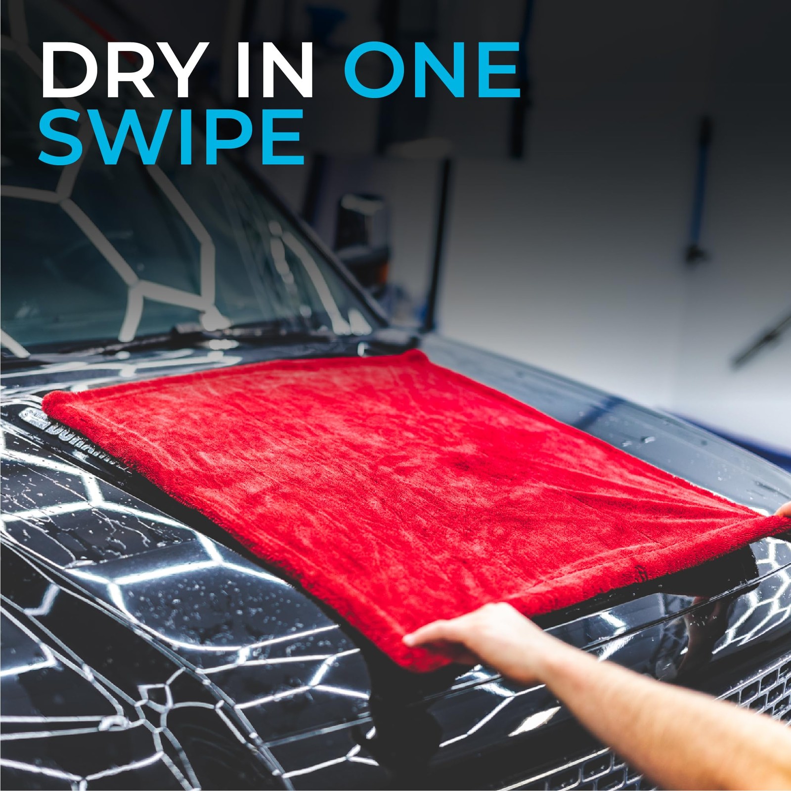 1500gsm Heavy Duty Car Drying Towel 30in x 30in, 70/30 Blend Twist Loop Design