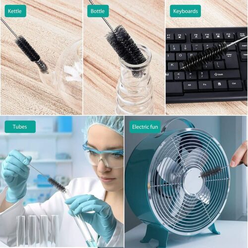 Nylon Straw Brush Cleaner Bottle Tube Pipe Small Long Cleaning 10Pcs Set USA