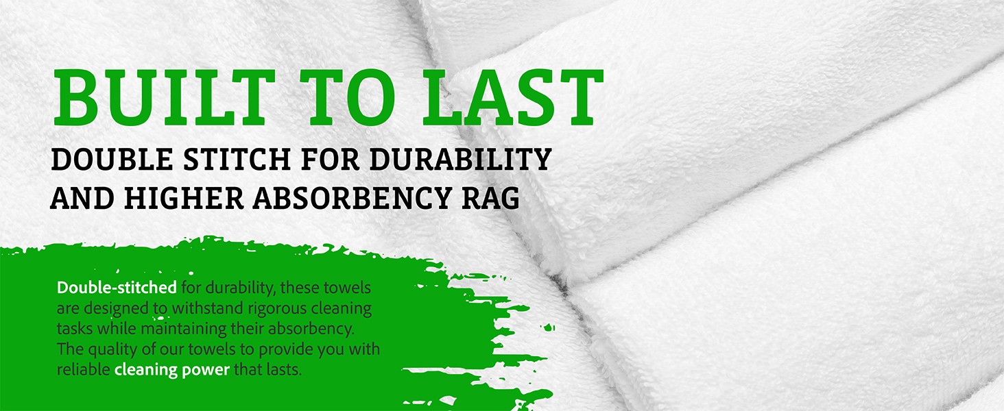 60-Pack Cotton Wash Cloths – 14″x17″ Absorbent Cleaning Rags for Housekeeping,