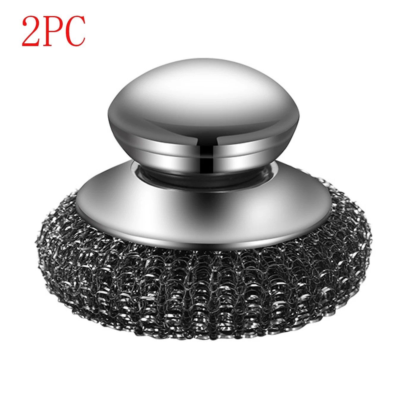 1PC Steel Wool Scrubber with Handle Stainless Steel Cleaning Brushes Cleaning Di