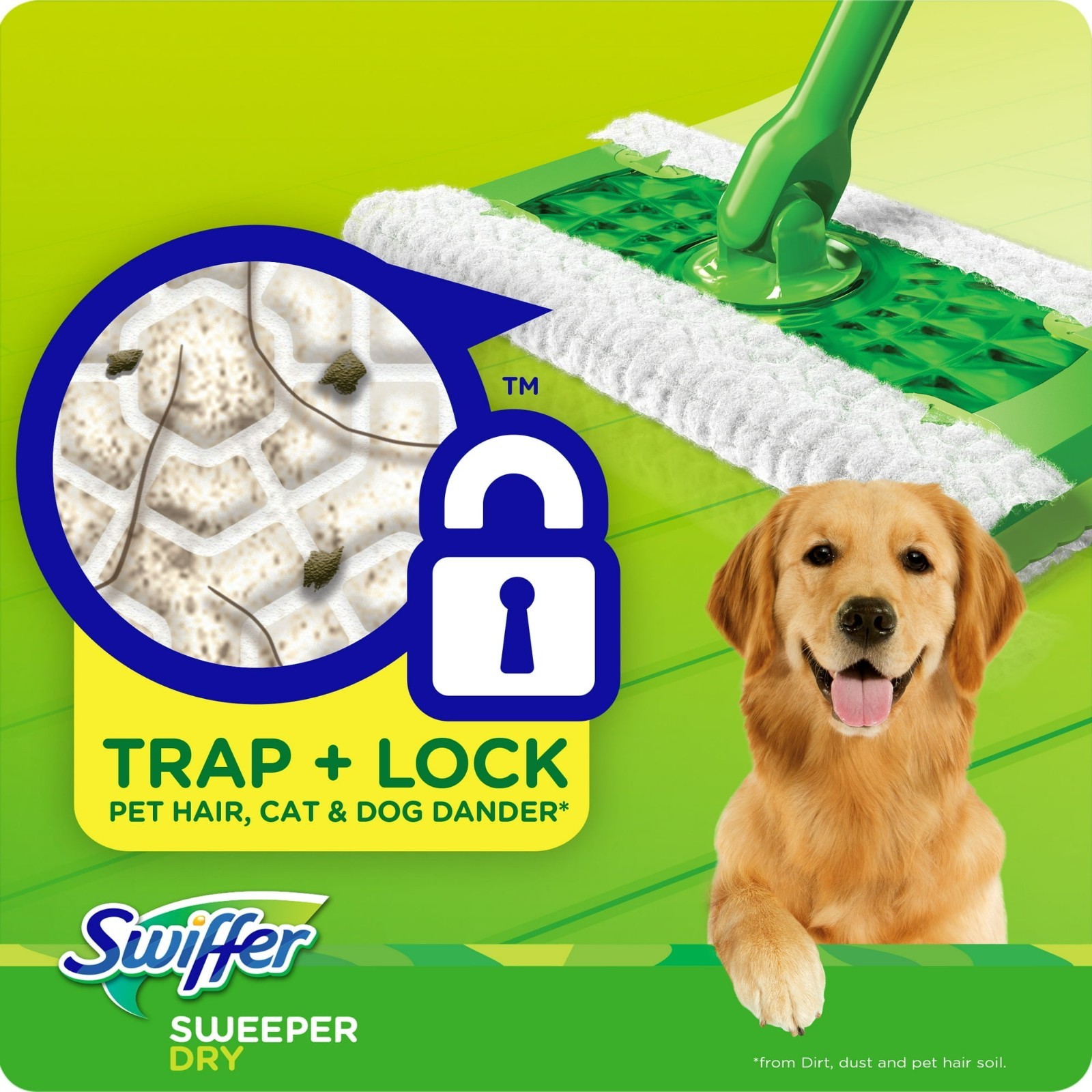 Swiffer Sweeper Pet Dry Refills 16ct Unscented Floor Mop Sweeping Pad Duster Clo