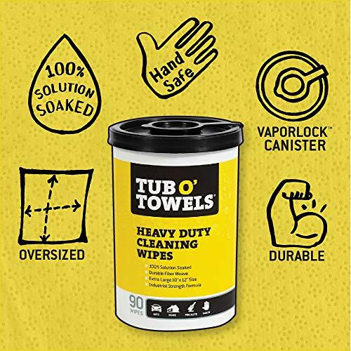 Tub O Towels TW90 Heavy-Duty 10″ x 12″ Size Multi-Surface Cleaning Wipes 90 C…