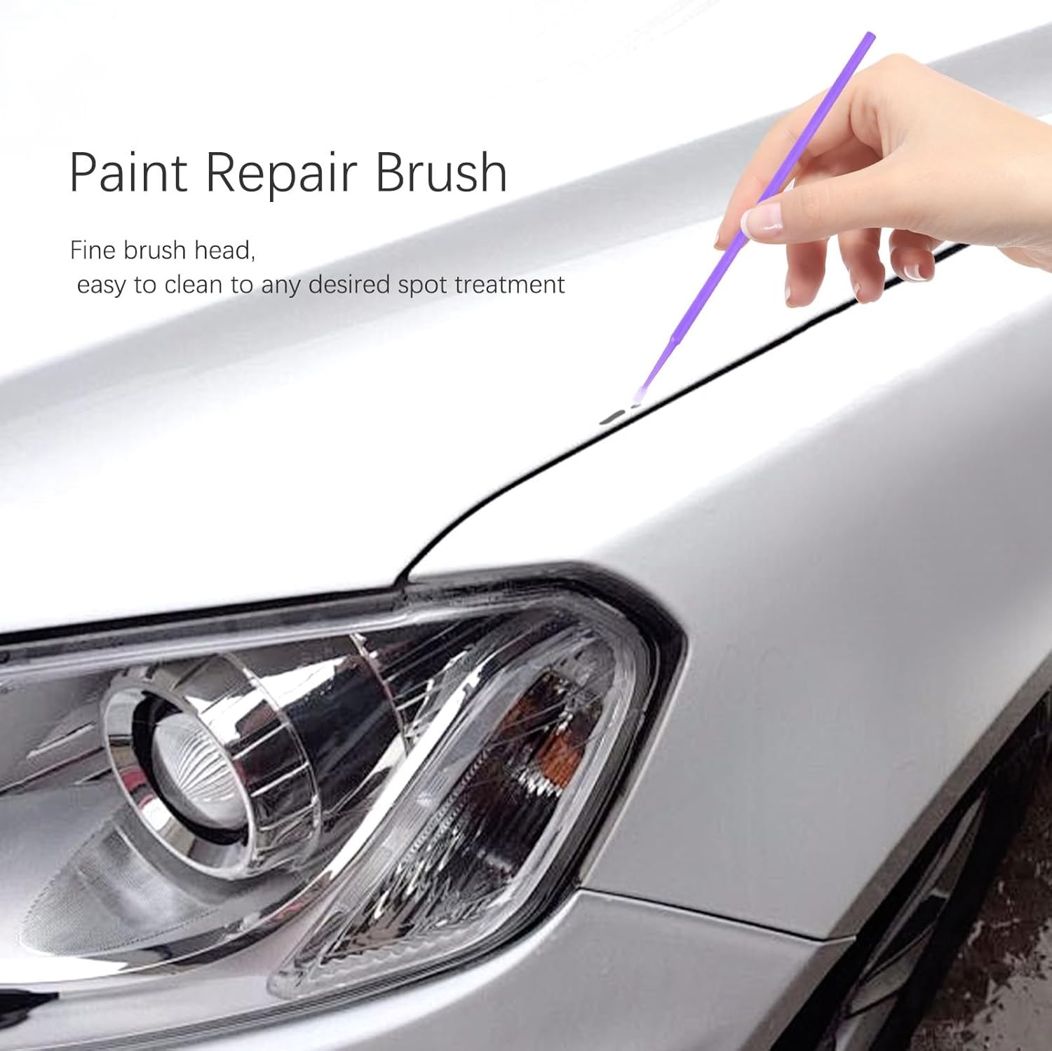 100PCS Car Touch Up Paint Brushes,Single-Use Micro Brushes for Refinishing Car