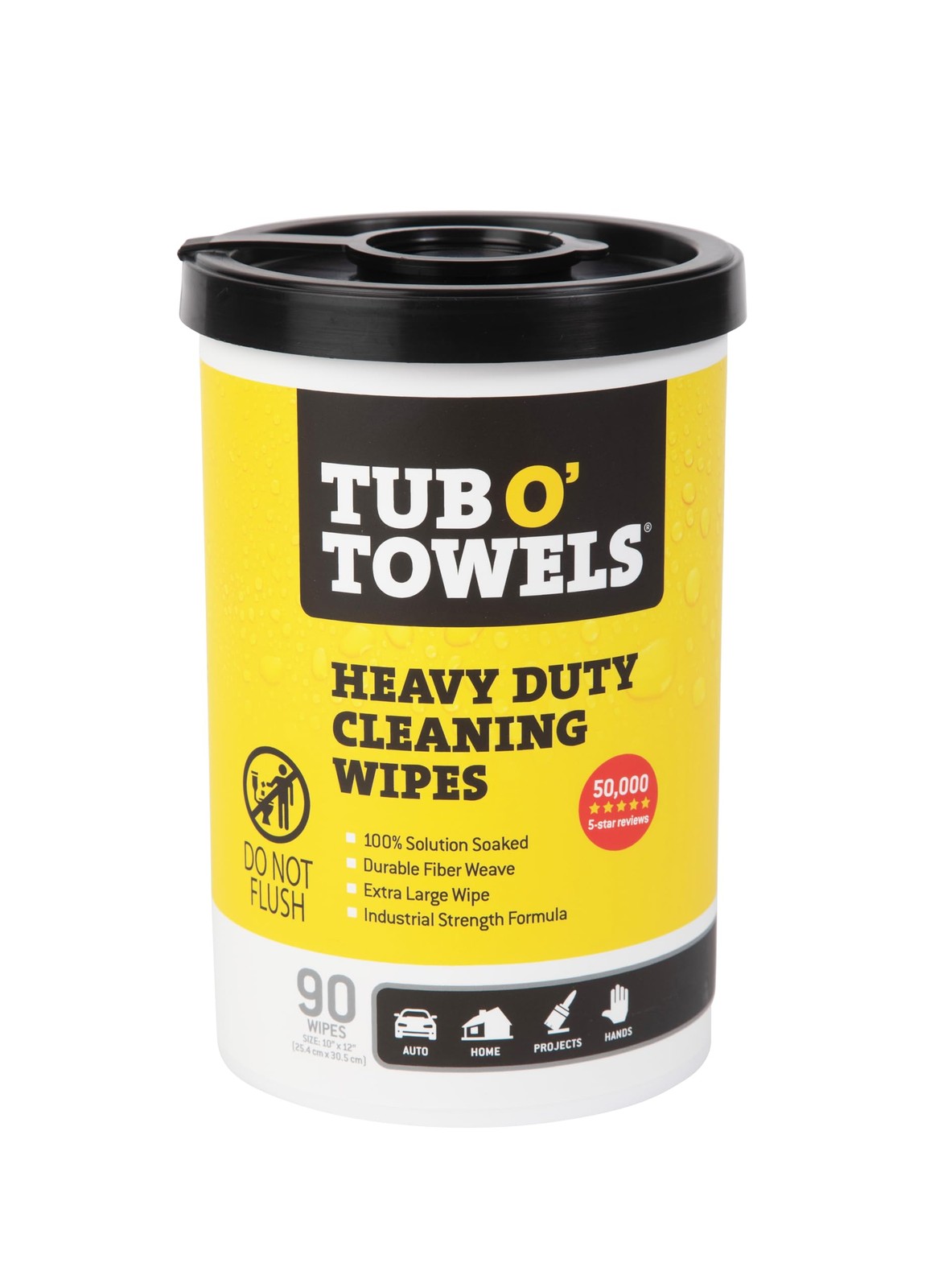Tub O’ Towels Heavy-Duty Multi-Surface Cleaning Wipes – Extra-Large 10″ x 12″, 9