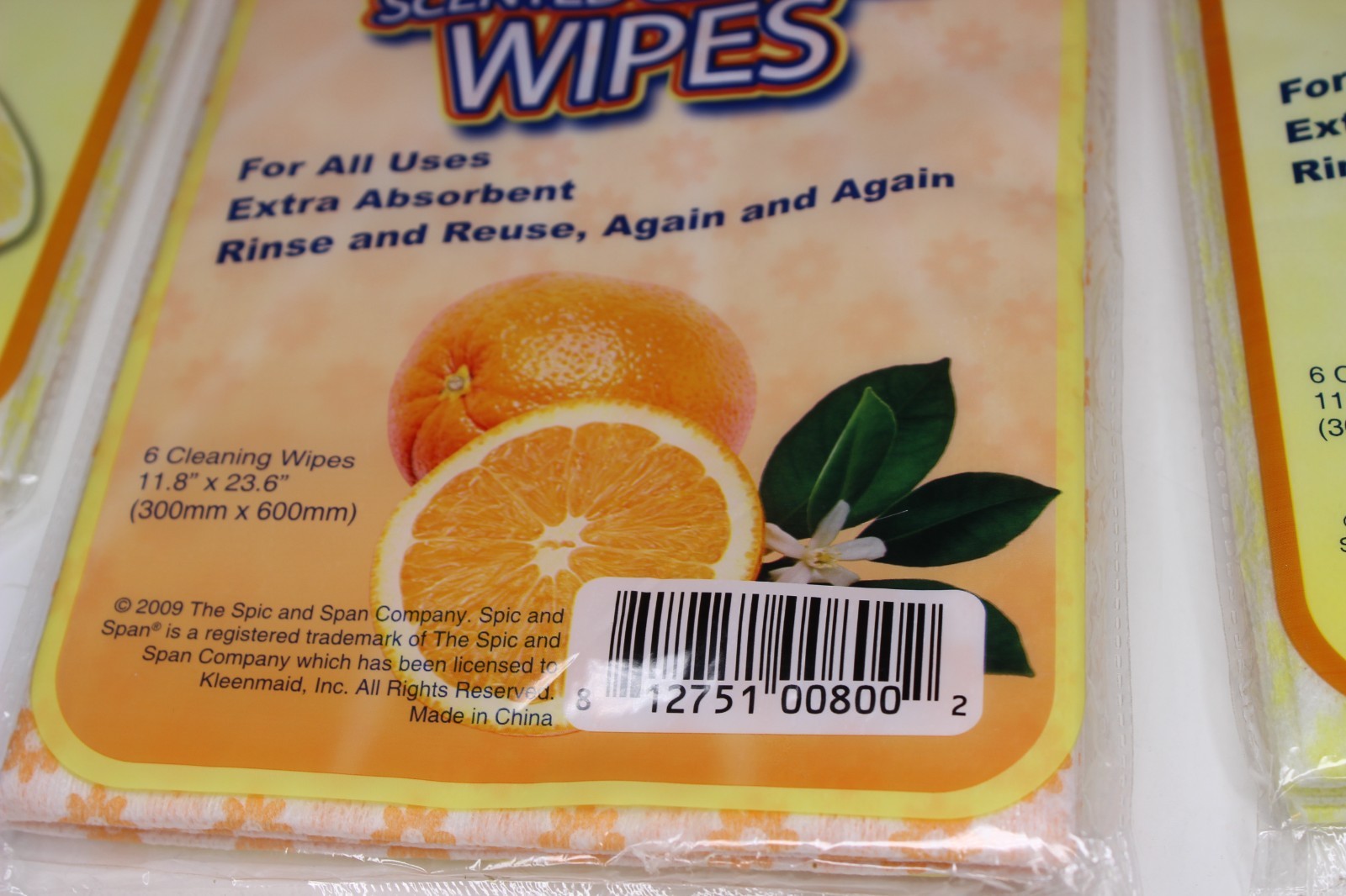 Spic And Span Scented Cleaning Wipes Lot of 3 ( 18 ) Discontinued Lemon Orange