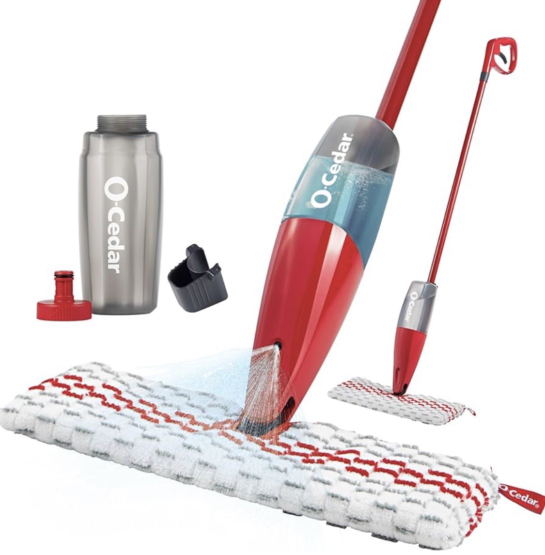 O-Cedar ProMist MaxMicrofiber Spray Mop Red/White Reusable Laminate Wood Surface