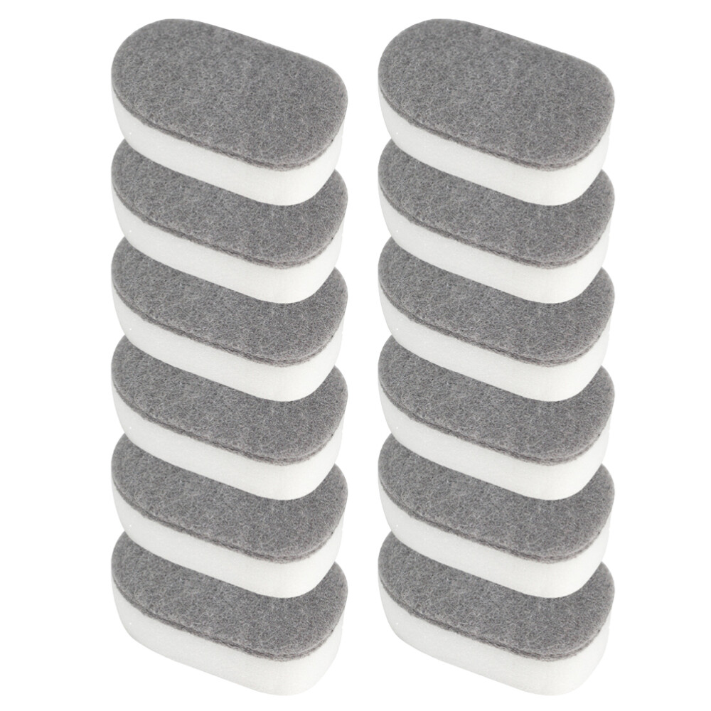 12 Pcs Cleaning Loofah Sponge Strong Water Absorption Grey and White Complex