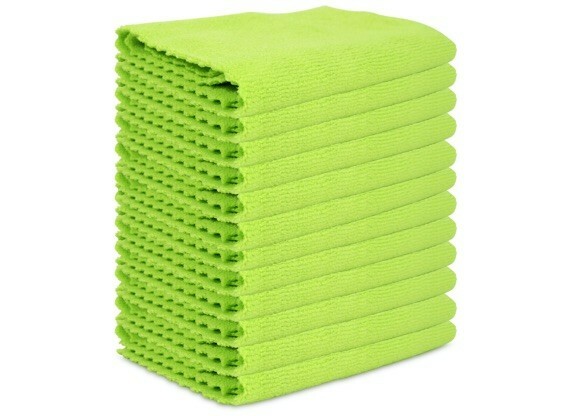 Microfiber Edgeless Towel 12 Pack – Zigzag Border, Lint Free 16×16 Cloth Rag