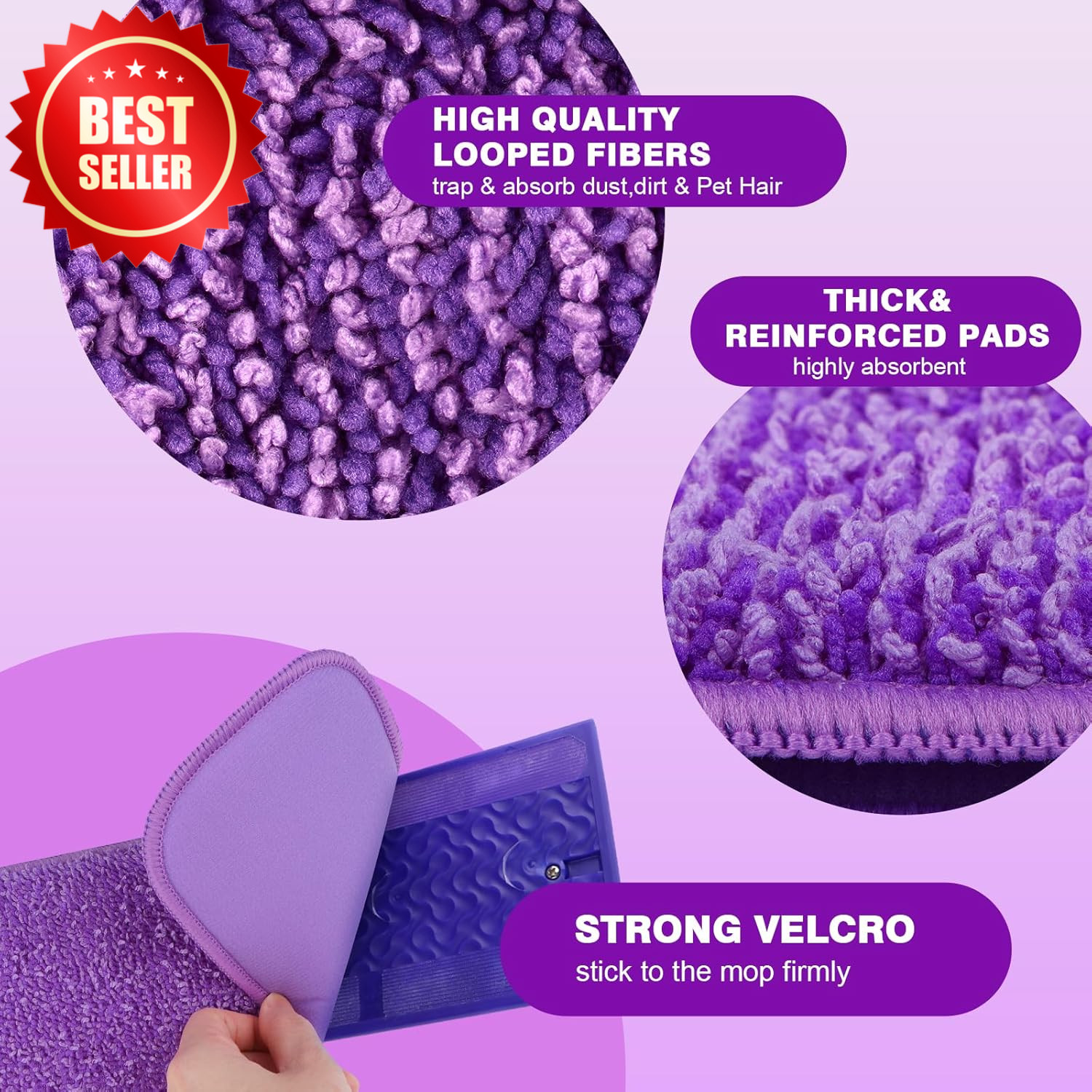 8 Pack Microfiber Mop Pads Reusable Washable Refills for 13-15″ Spray US