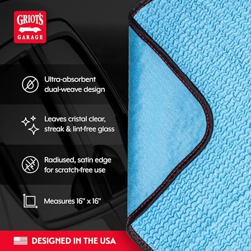 PFM Crinkle Glass Towels for Car Detailing, Streak-Free Cleaning for Windows,