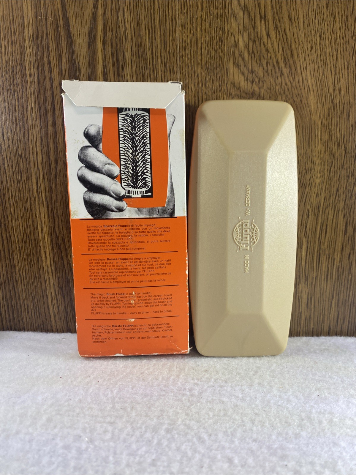 Vtg Fluppi HandHeld Sweeper Brush Germany For Car-Office-House Smallest Vacuum.