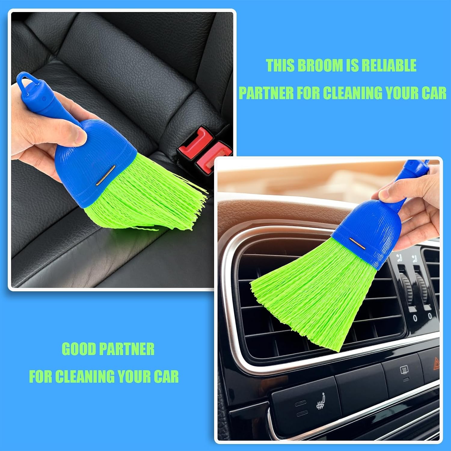 4 Pack Hand Broom, Poly Fiber Small Whisk Broom for Car, Handheld Brush with