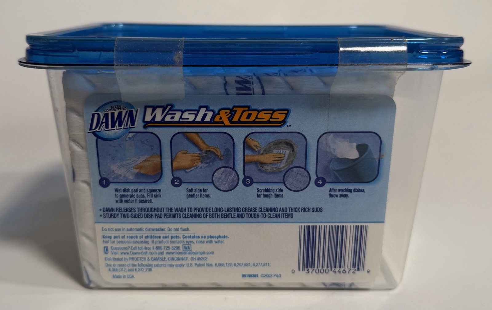 NEW x20 Dawn Wash & Toss Disposable Dish Pads Camping Vacation Travel 2003