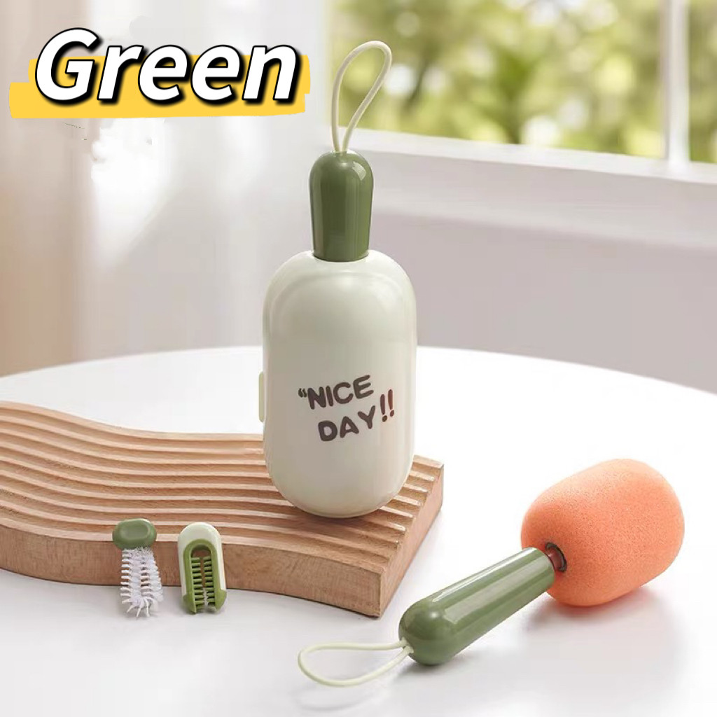 3 in 1 Portable Scalable sponge cup brush, Cup Cover Cleaning Brush Household