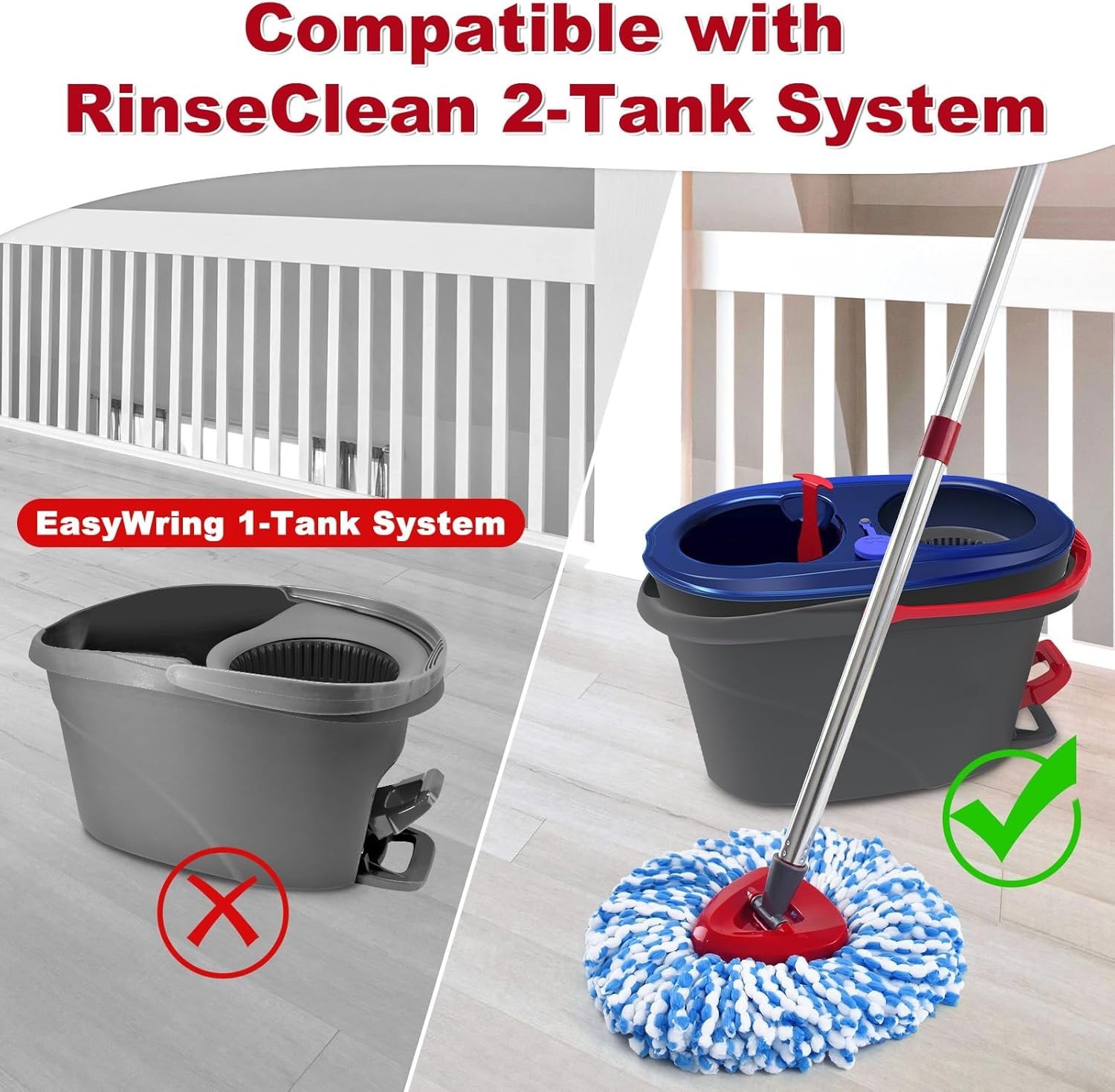 Eco-Friendly Spin Mop Replacement Set – Lightweight and Washable for All Floors