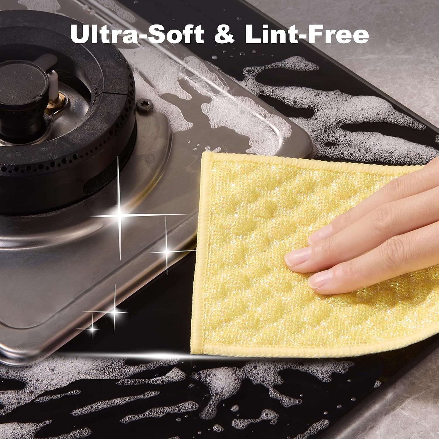 Gentle Non-Scratch Cleaning Rags – 6 Pack of Dual-Sided Microfiber Cloths