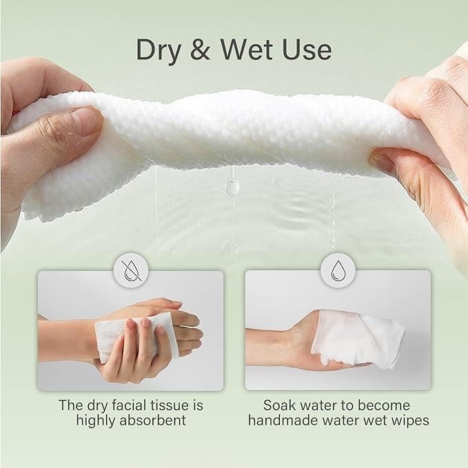 Unifree Large Facial Towels | Disposable Dry Wipes with Hangable Design |