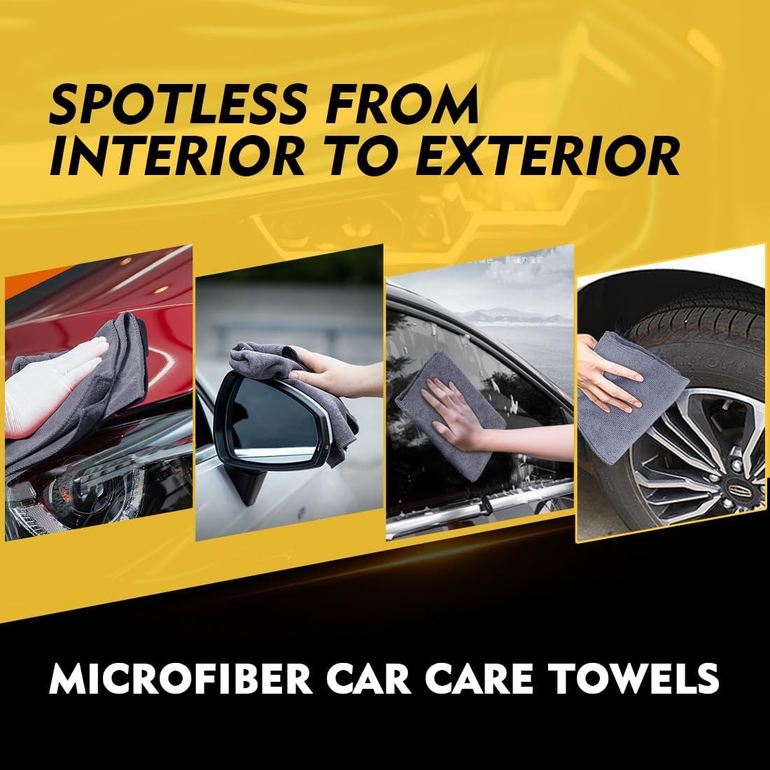 Microfiber Cleaning Cloth 12 Pack, 12.5 x 12.5 inch Microfiber Towels for Cars,