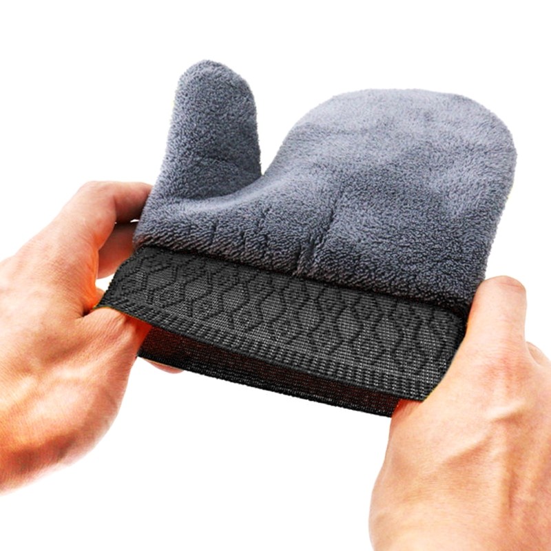 24x20cm Car Wash Mitt Microfibre Cleaning Glove Polishing Shampoo Duster Towel