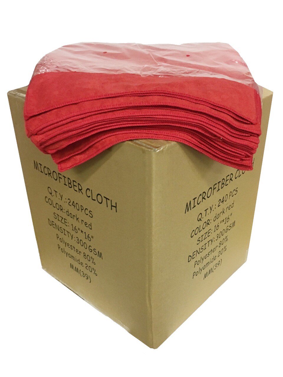 240 Microfiber Red 16×16 Cleaning Detailing Cloths Towel Auto Car 300GSM