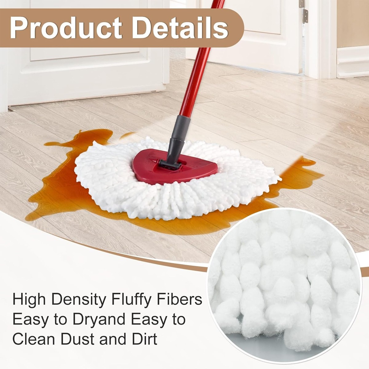 Replacement Microfiber Mop Head Easy Wring Refill For O-Cedar,Brush+mop base kit