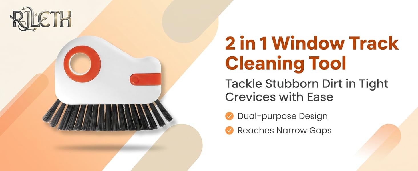 2 Pcs 2 in 1 Window Track Cleaner, Groove Cleaner Brush, Effective Window Sill
