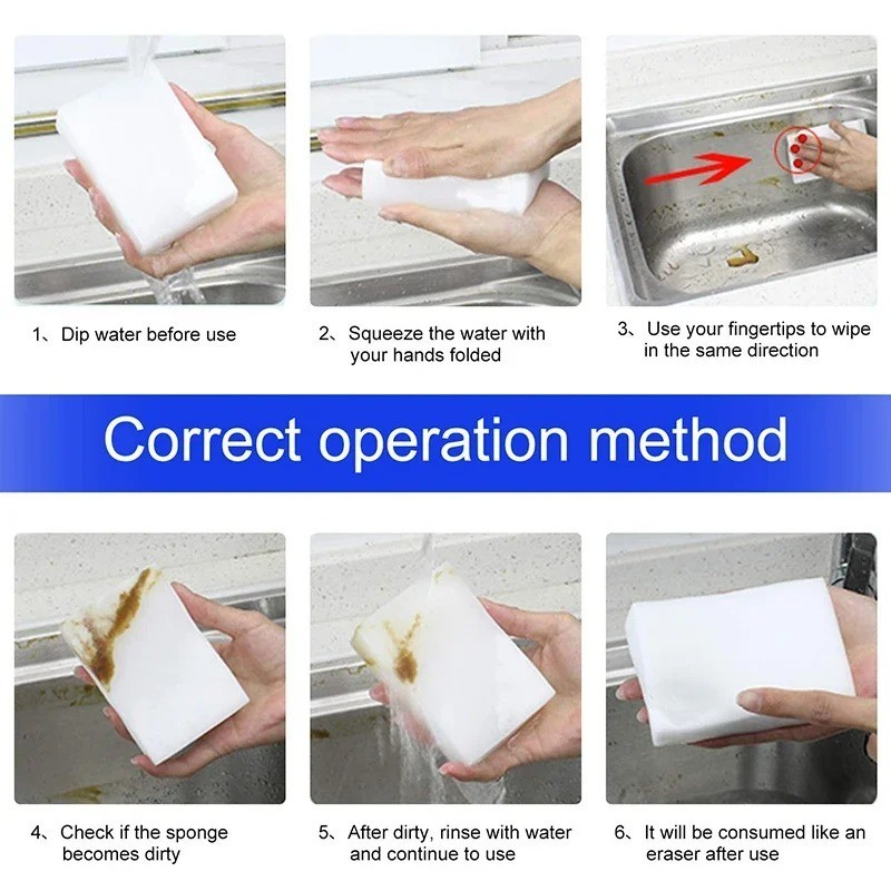 5/10/20/50/100PCS Magic Sponge Eraser Cleaning Pad Kitchen Dish Washing Cleaner