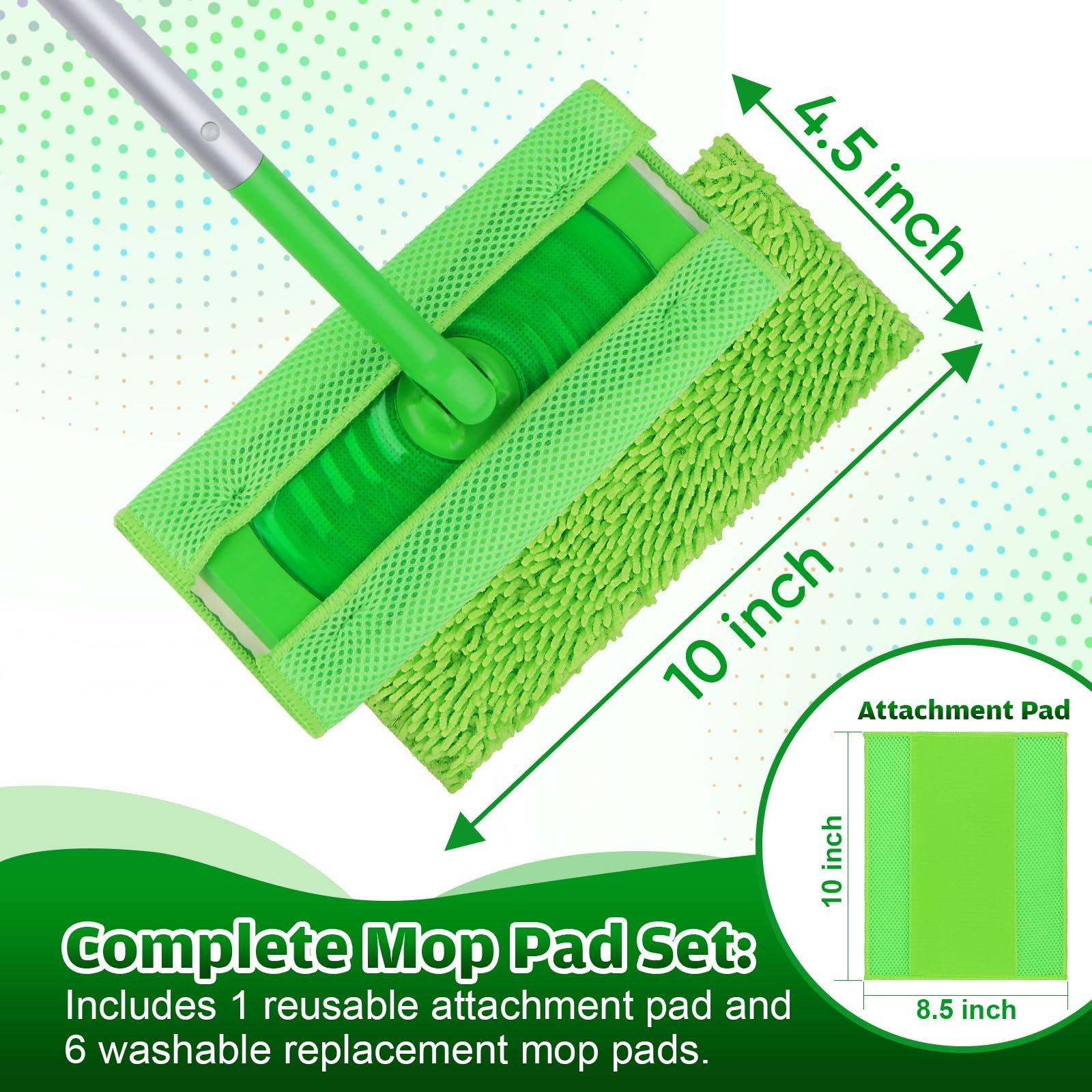 Reusable Microfiber Mop Pads with Swiffer Sweeper – 6 Pads + 1 Base Pad – Dry…