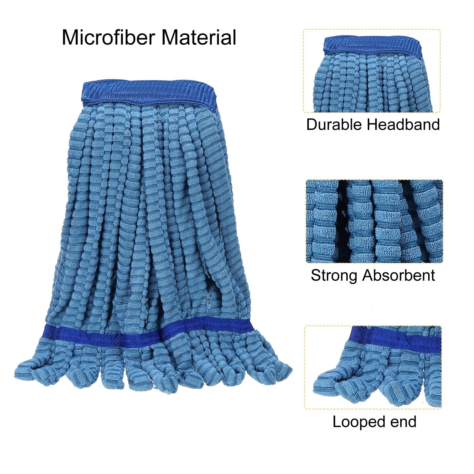 Commercial Mop Head Replacement 10 Oz 33.5 Inch Absorbent Microfiber Wet/Dry …