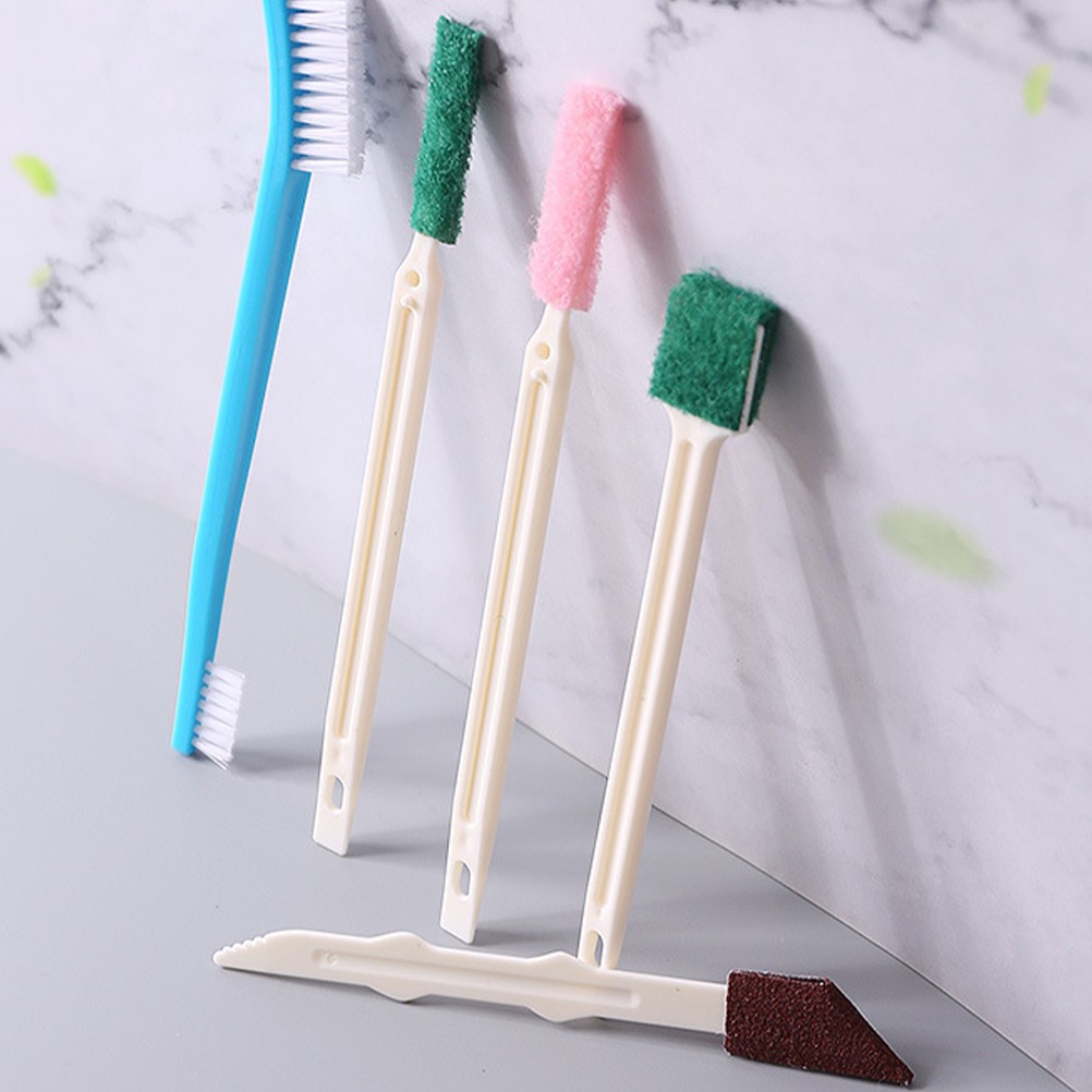 Bathroom Brush Polyester For Households Kitchen Cleaning 7Pcs 5.3×0.6in