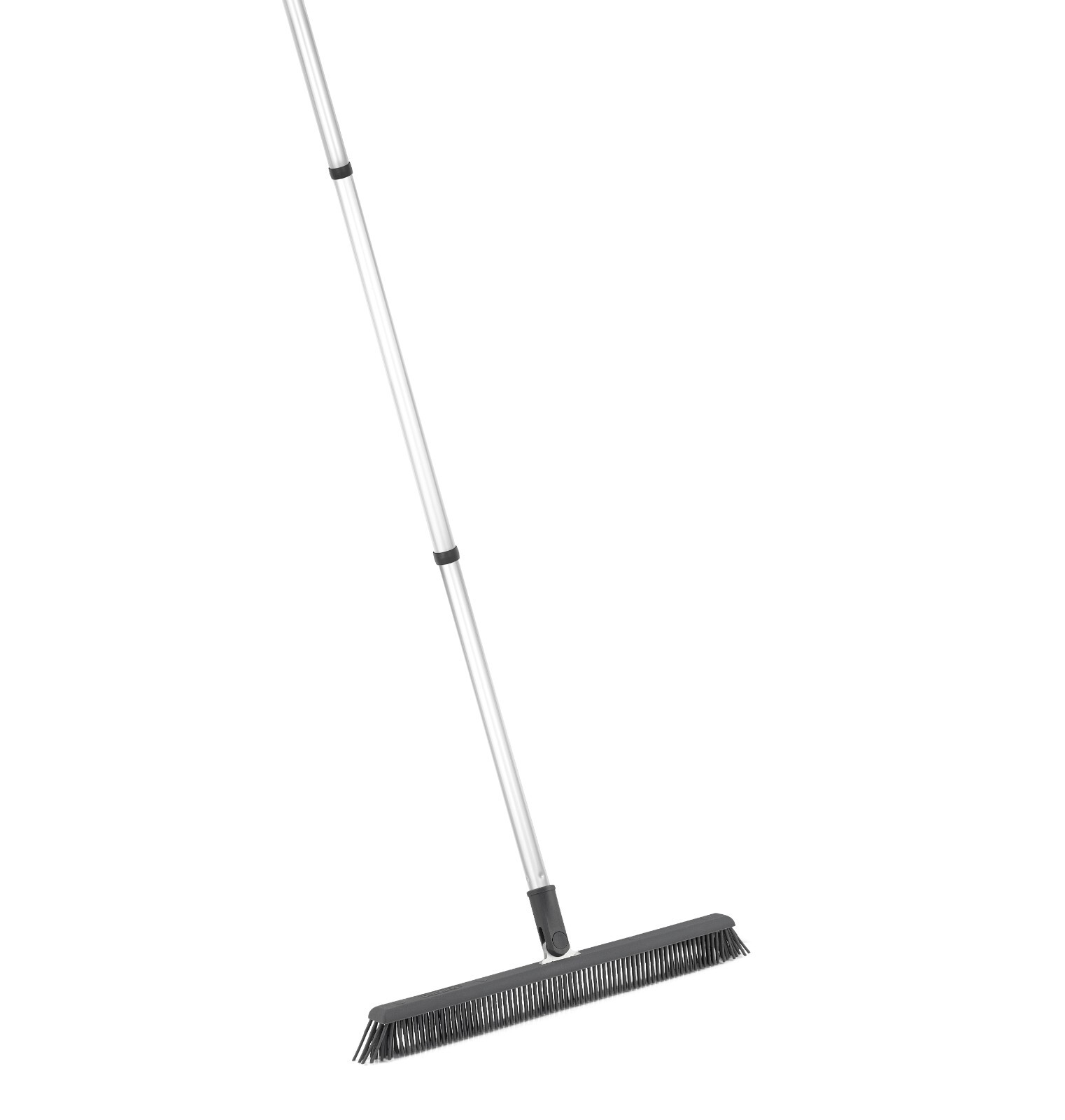 Slim Silicone Household Broom, Rubber Broom with 48″ 3-part Handle