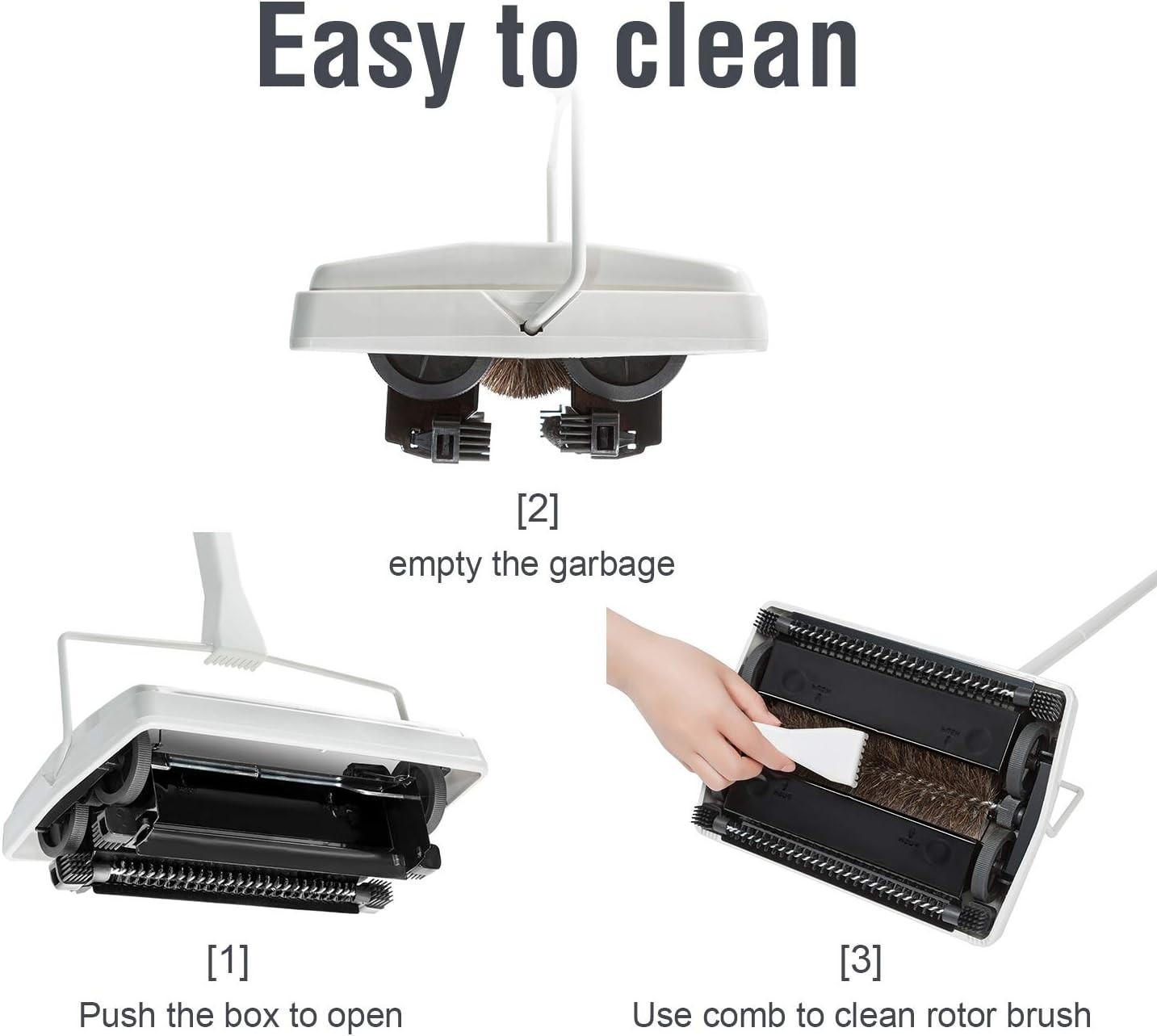 Carpet Floor Sweeper with Horsehair, Non Electric Manual Sweeping, Rotor Brus…