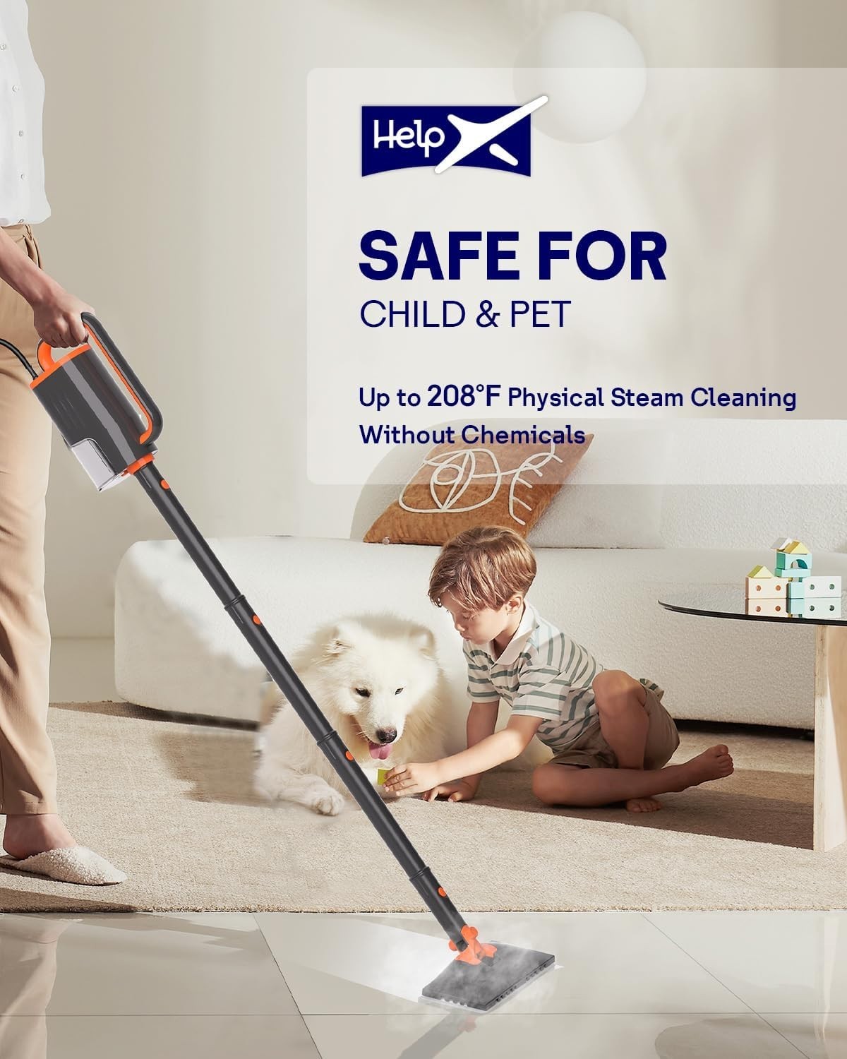 HELPX Steam Mop Cleaner Detachable Handheld Steamer Multifunction *NEW IN BOX*