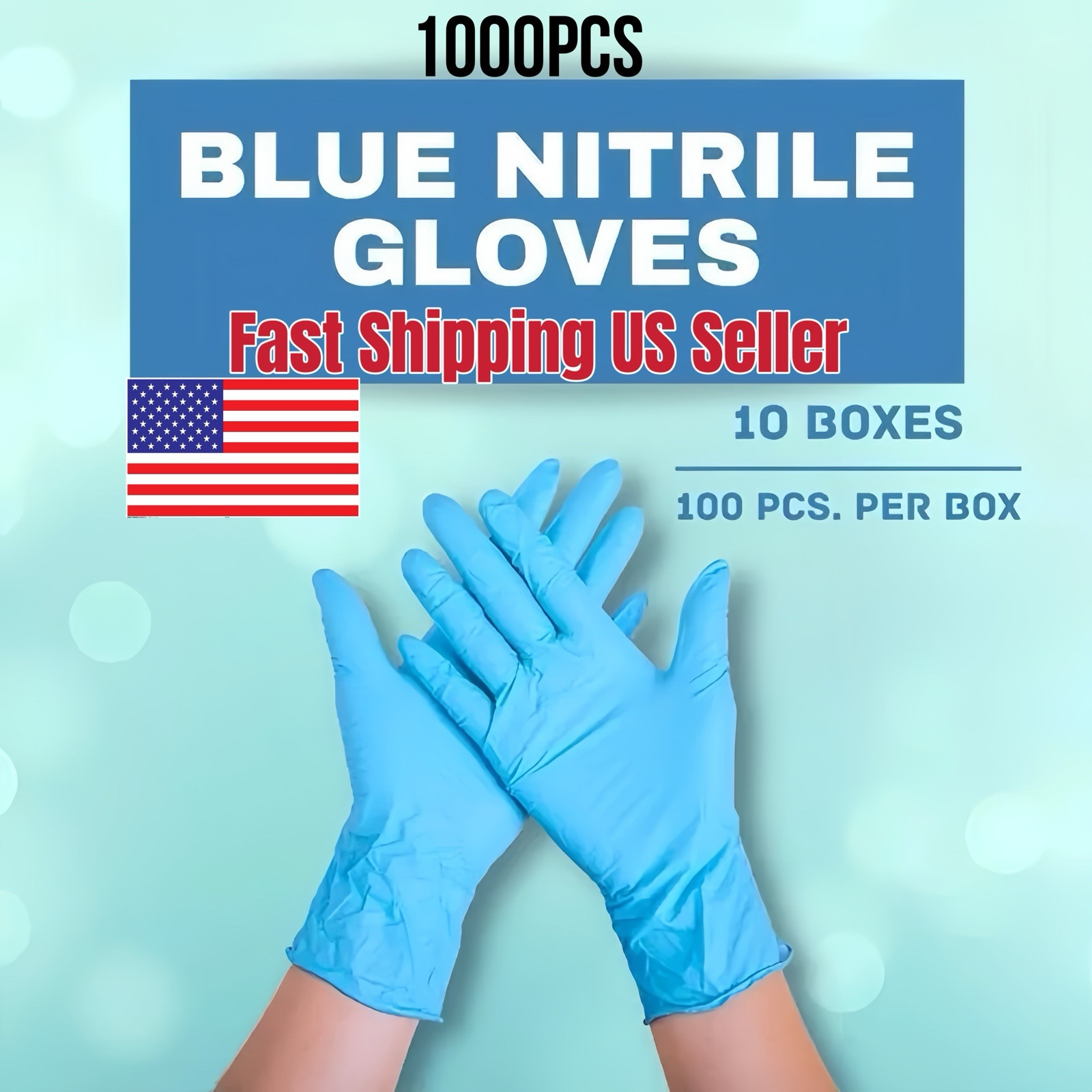 Disposable Gloves Latex-Free Blue Gloves [1000-Count ) Fast Free Shipping USA