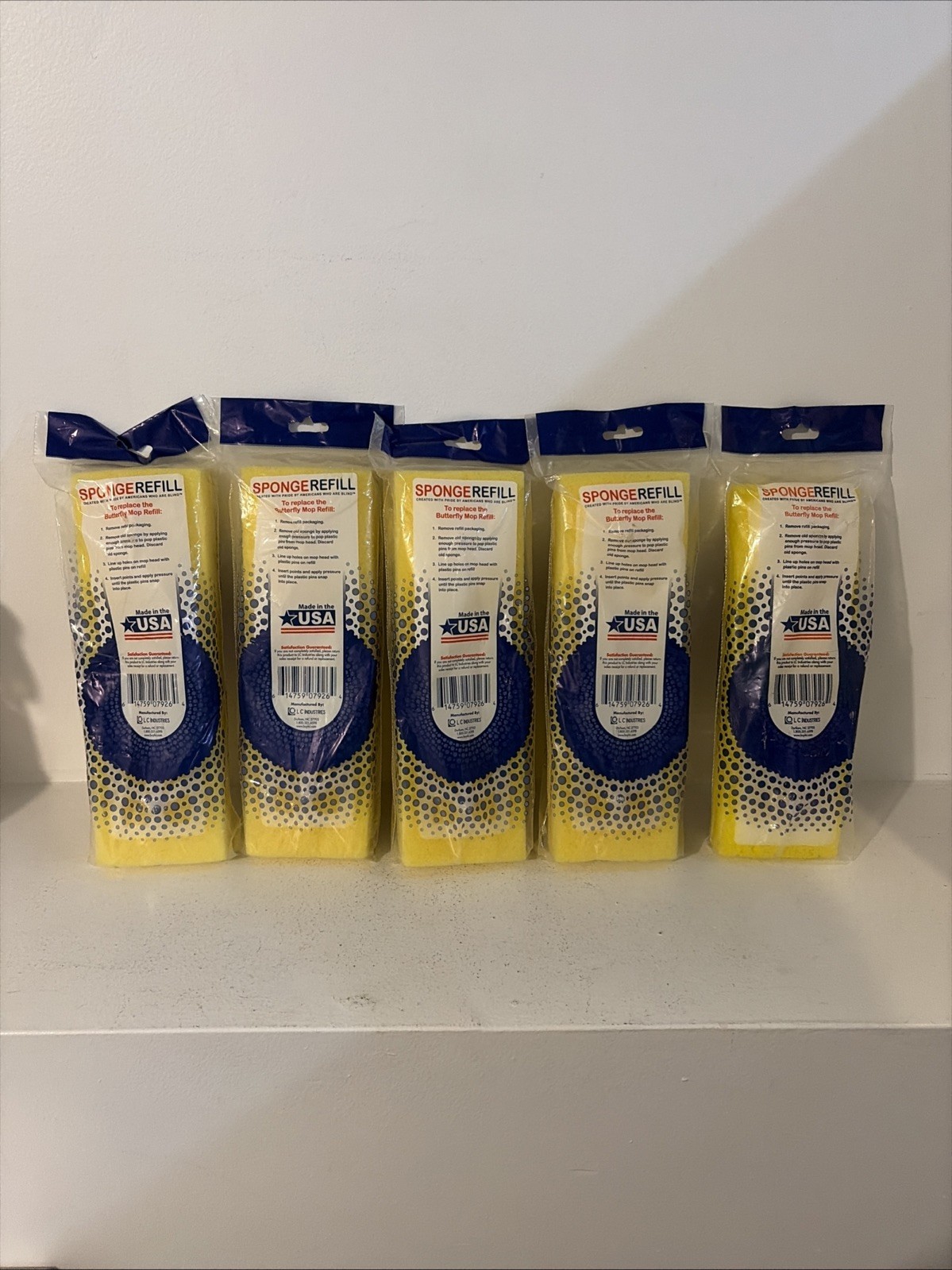 5 Butterfly Mop Set Absorbent Cellulose Poly Sponge Refill Head Type I USA NEW