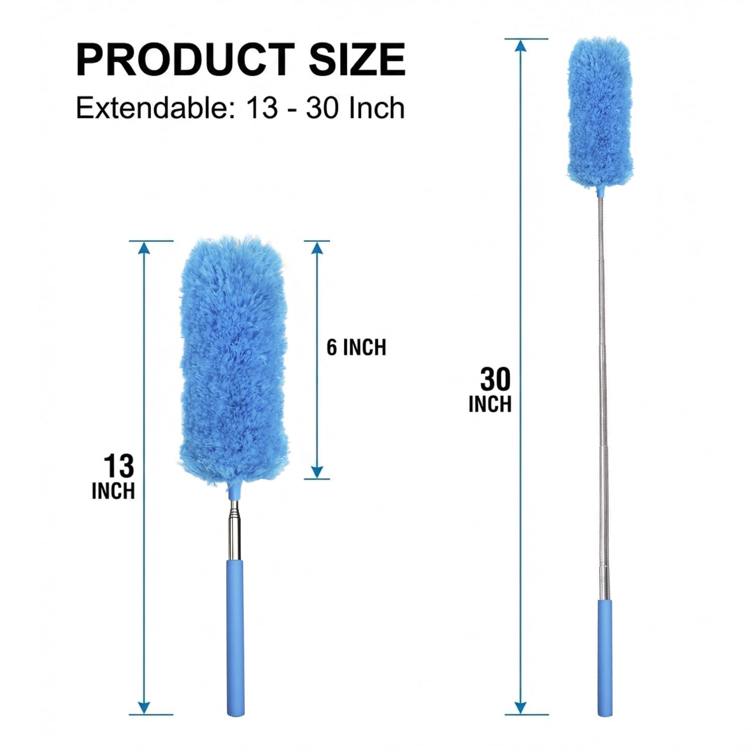 2 Pack Small Washable Microfiber Feather Dusters Orange Blue